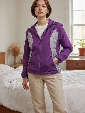 Eddie Bauer Sport, lightweight packable nylon jacket, womens m